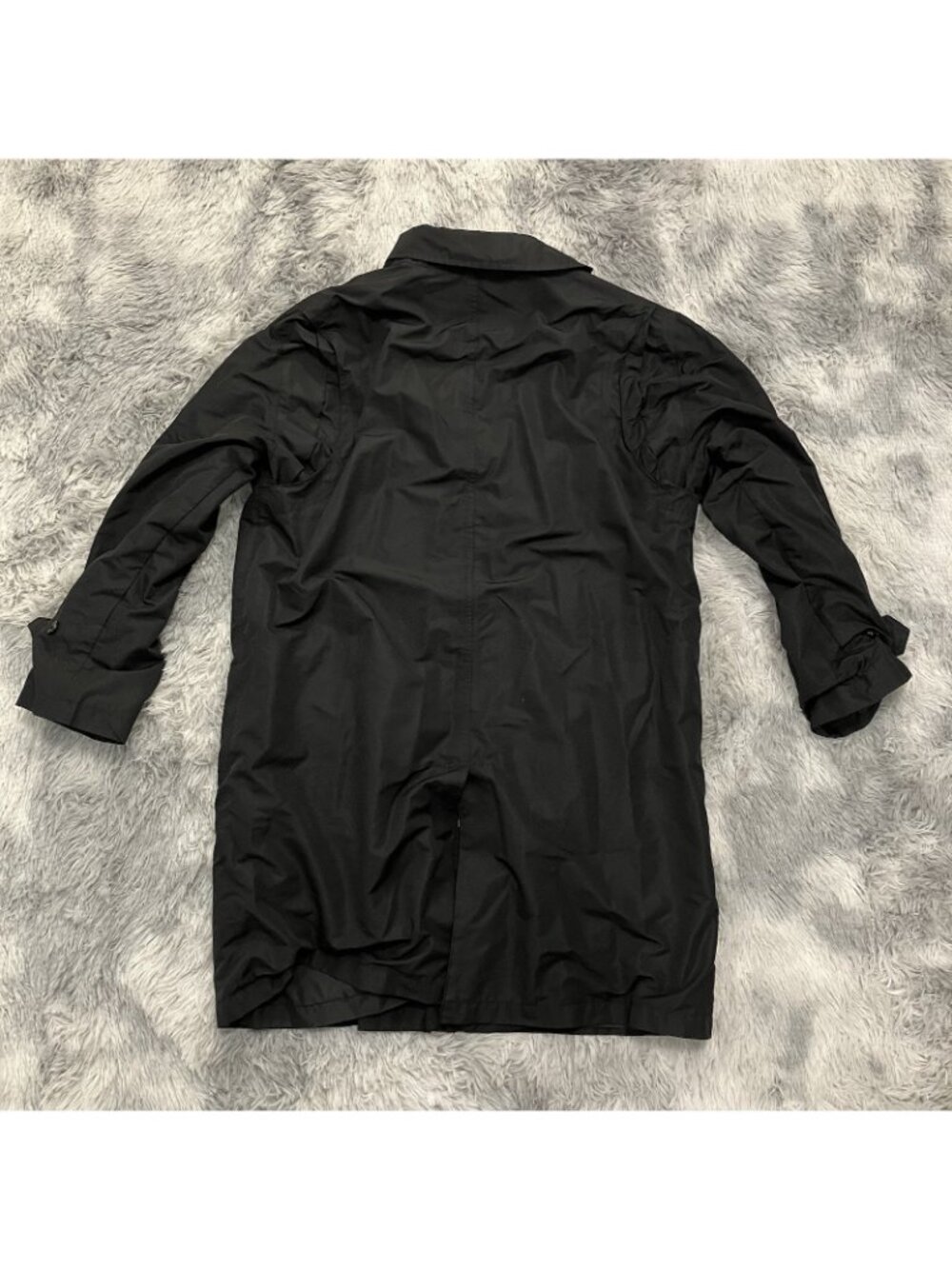 TravelSmith Black Trench Coat Jacket Size M Rain Shell Length 37” - Picture 6 of 6